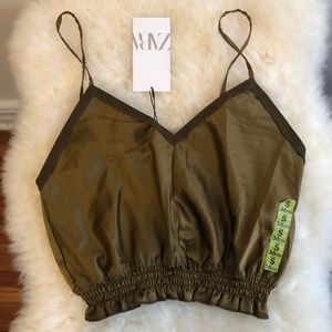 Zara NWT Olive Tank Top